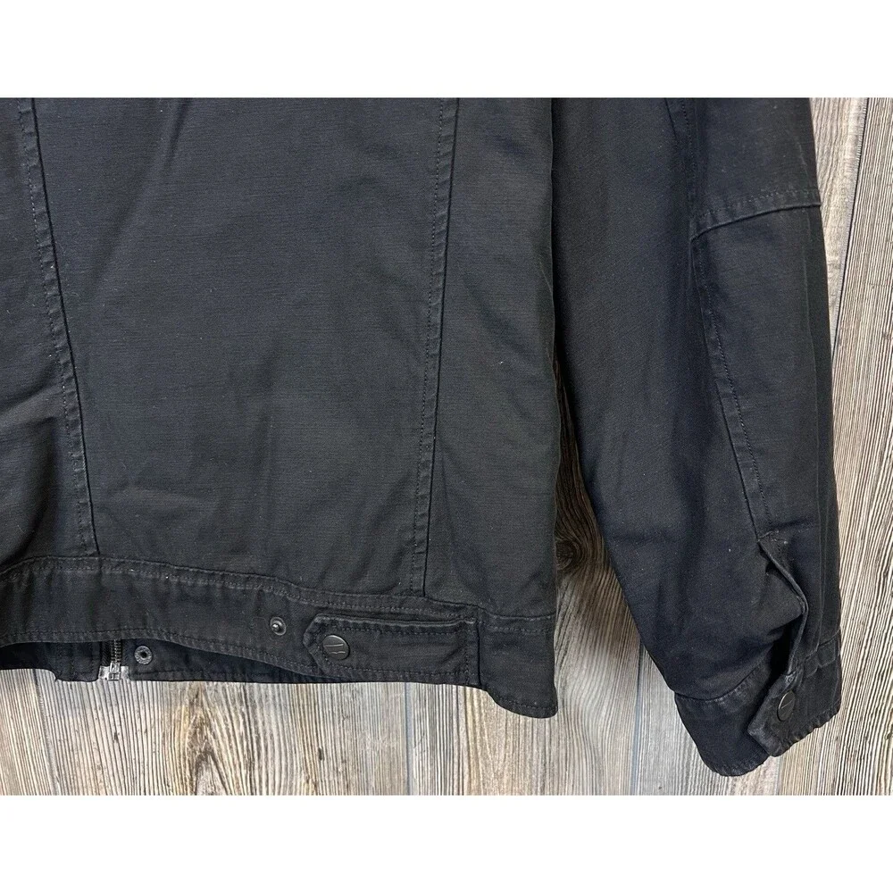 Levi's Jacket Mens M Black Soft Cotton Quilted Lining Casual Utility Casual Work